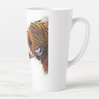 Scottish Highland Cow ‘ S&N’ by Shirley MacArthur Latte Mug