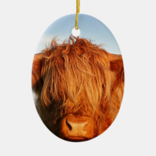 Scottish Highland Cow - Scotland Ceramic Tree Decoration
