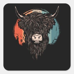 Scottish Highland Cow Square Sticker