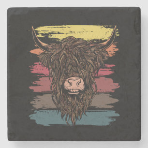 Scottish Highland Cow Stone Coaster