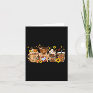 Scottish Highland Cow Sunflower Fall Vibes Coffee Card