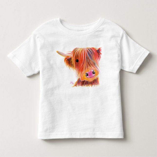 Scottish Highland Cow ' SWEET SATSUMA ' by Shirley Toddler T-Shirt (Front)
