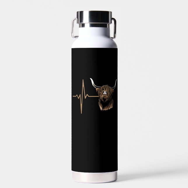 Scottish Highland Cow Water Bottle (Front)
