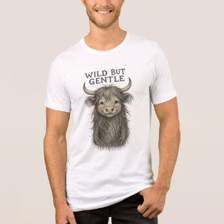 ⛰️ Scottish Highland Cow:Wild Heart, Gentle Soul Tri-Blend Shirt