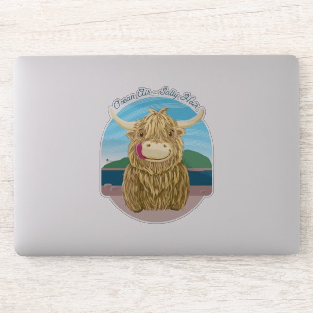 Scottish Highland Cow With Ocean Salty Hair (Computer)