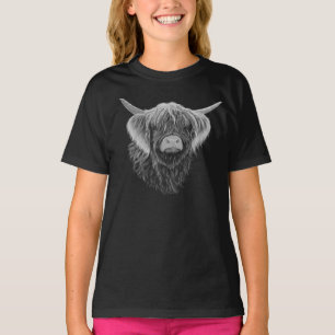 Scottish Highland Cow With Windswept Hair T-Shirt