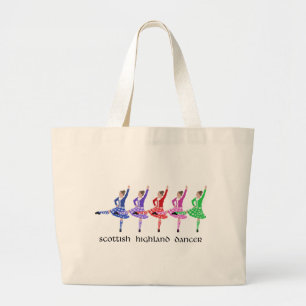 Scottish Highland Dance Line Large Tote Bag