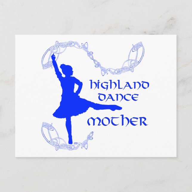 Scottish Highland Dance Mother - Blue Postcard (Front)