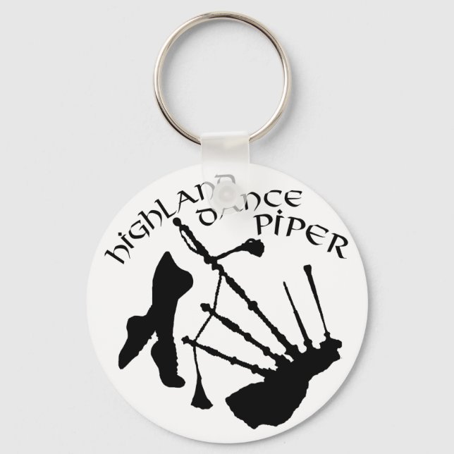 Scottish Highland Dance Piper Key Ring (Front)