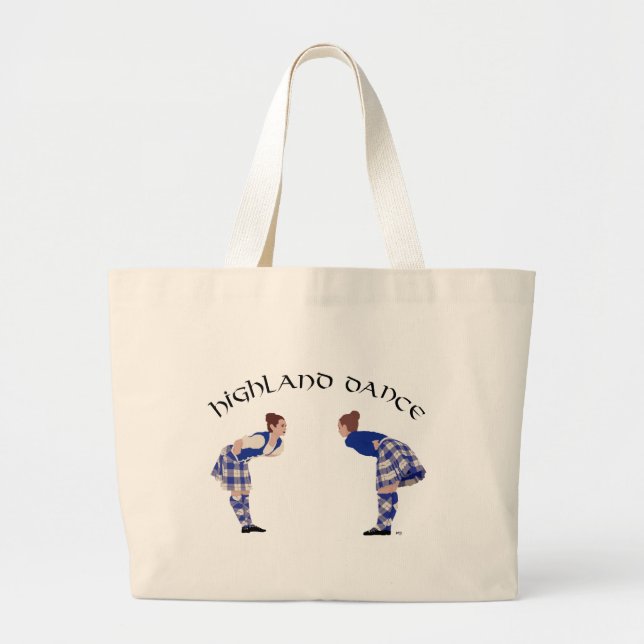 Scottish Highland Dance Reel Large Tote Bag (Front)