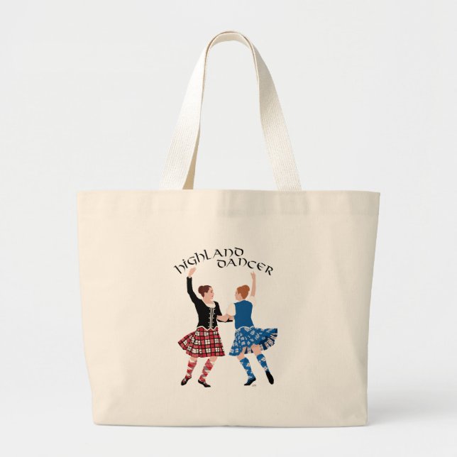 Scottish Highland Dance Reel Large Tote Bag (Front)