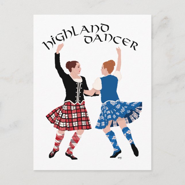 Scottish Highland Dance Reel Postcard (Front)