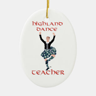 Scottish Highland Dance Teacher Ceramic Tree Decoration