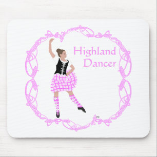 Scottish Highland Dancer Celtic Knotwork Pink Mouse Pad