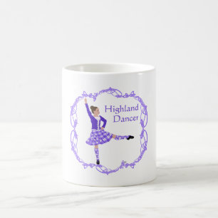 Scottish Highland Dancer Celtic Knotwork Purple Coffee Mug