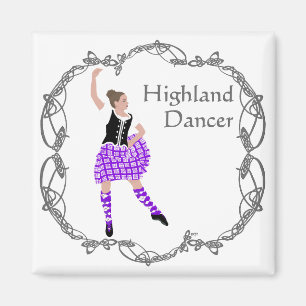 Scottish Highland Dancer Celtic Knotwork Purple Magnet