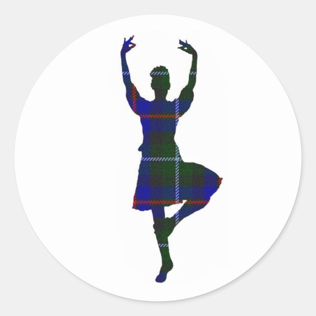 Scottish Highland Dancer Classic Round Sticker (Front)