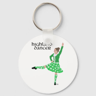 Scottish Highland Dancer Green Key Ring