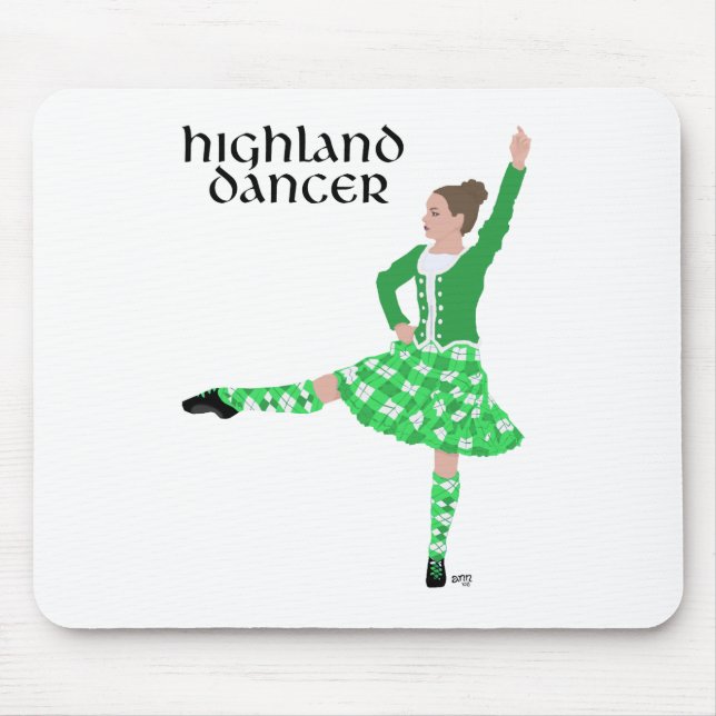 Scottish Highland Dancer Green Mouse Pad (Front)