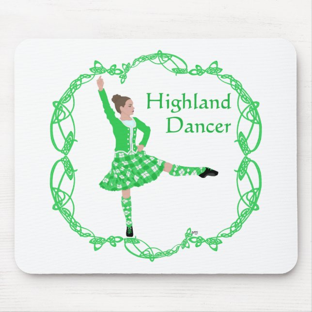 Scottish Highland Dancer - Green Mouse Pad (Front)
