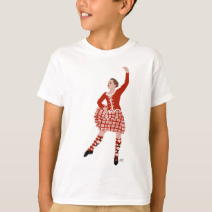 Scottish Highland Dancer in Red T-Shirt
