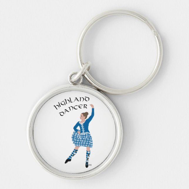 Scottish Highland Dancer - Teal Key Ring (Front)