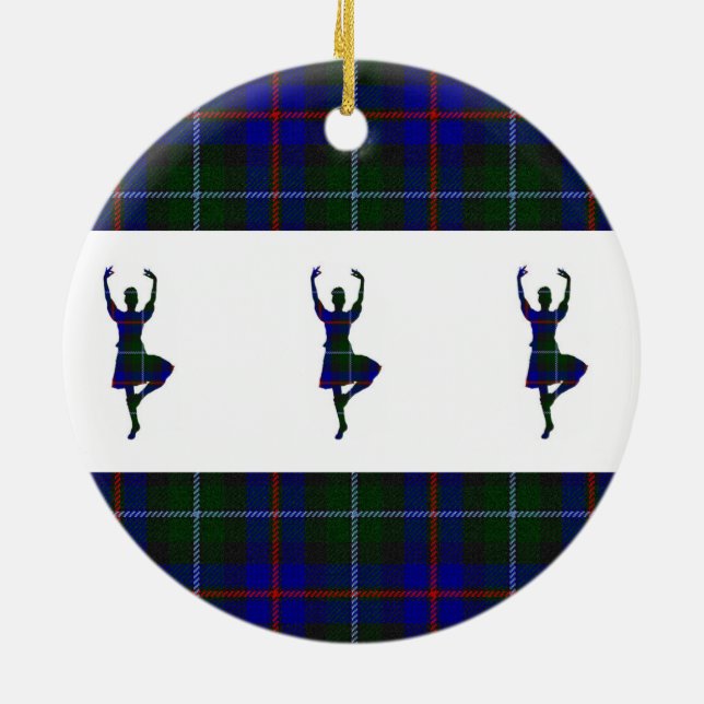 Scottish Highland Dancers double-sided Ceramic Tree Decoration (Back)