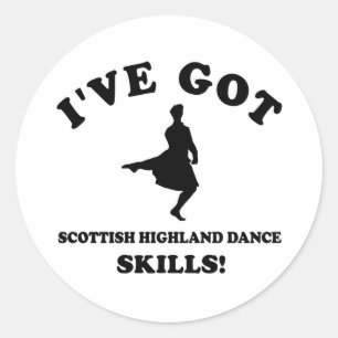 Scottish Highland dancing designs Classic Round Sticker