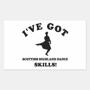 Scottish Highland dancing designs Rectangular Sticker