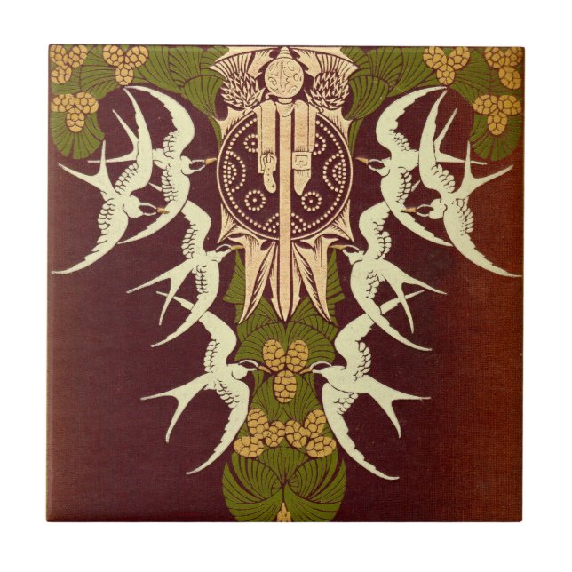 Scottish Highlands Antique Book Cover Tile (Front)