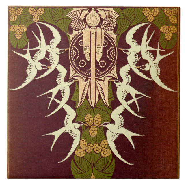 Scottish Highlands Antique Book Cover Tile (Front)