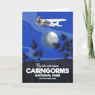 Scottish Highlands Cairngorms flight poster Holiday Card
