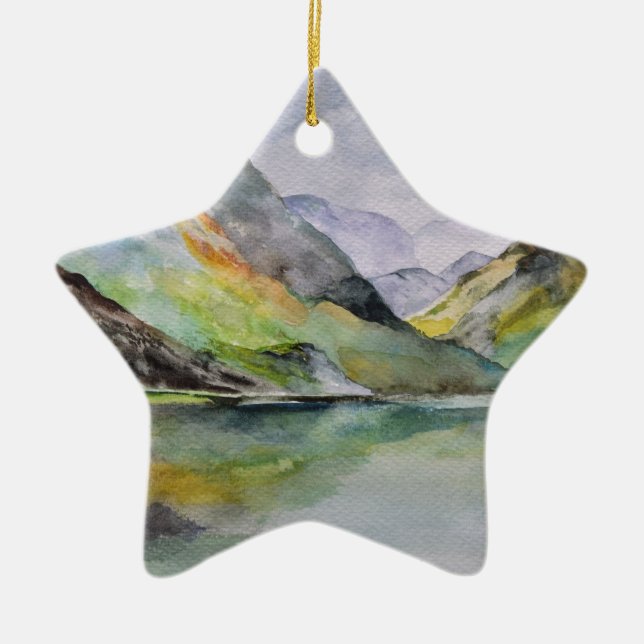 Scottish Highlands Ceramic Tree Decoration (Front)