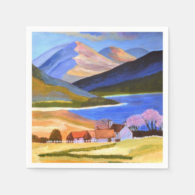 Scottish Highlands Paper Napkin (Front)