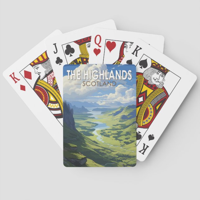 Scottish Highlands Scotland Travel Art Vintage Playing Cards (Back)
