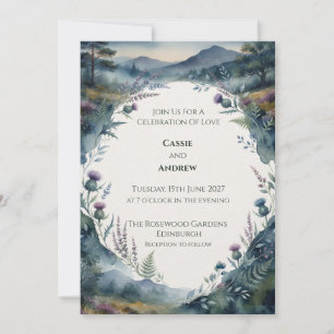 Scottish Highlands Thistle Wedding Invitation