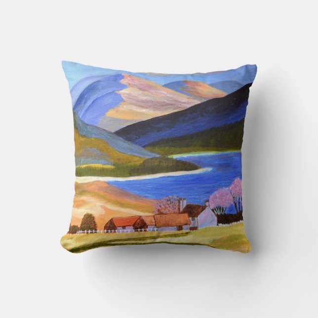 Scottish Highlands Throw pillow  (Front)