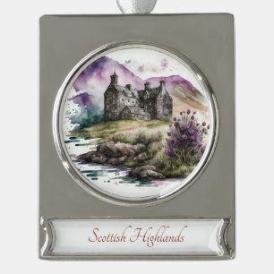 Scottish Highlands Travel Art Watercolor Ornament