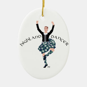 Scottish Higland Dancer - Fling Ceramic Tree Decoration