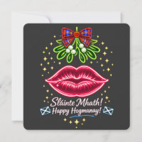 Scottish Hogmanay Mistletoe Neon Tartan Gift