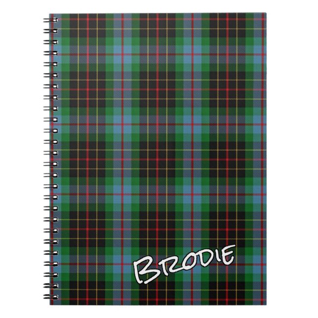Scottish Honour Clan Brodie Tartan Notebook (Front)