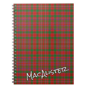Scottish Honour Clan MacAlister Tartan Notebook