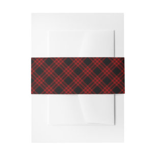 Scottish Hunting Plaid Invitation Wrap Belly Band