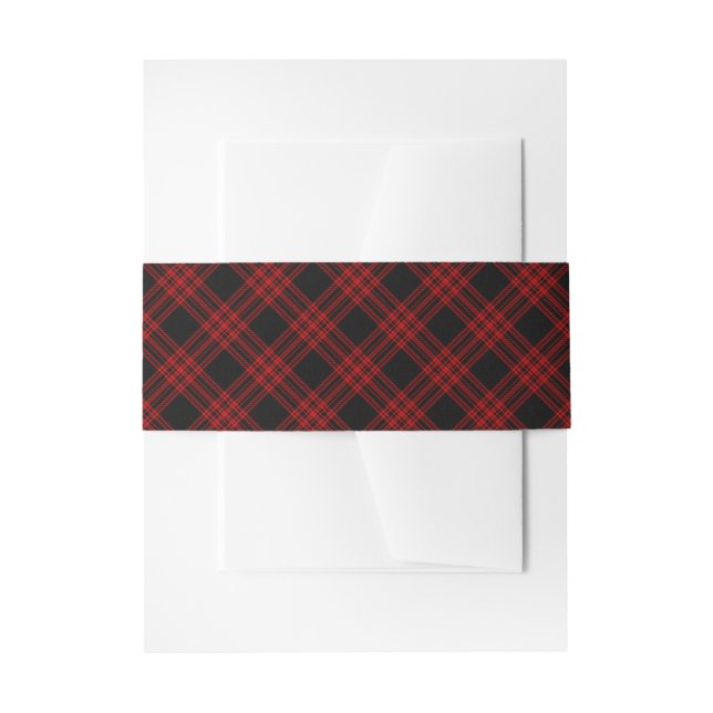 Scottish Hunting Plaid Invitation Wrap Belly Band (Front Example)