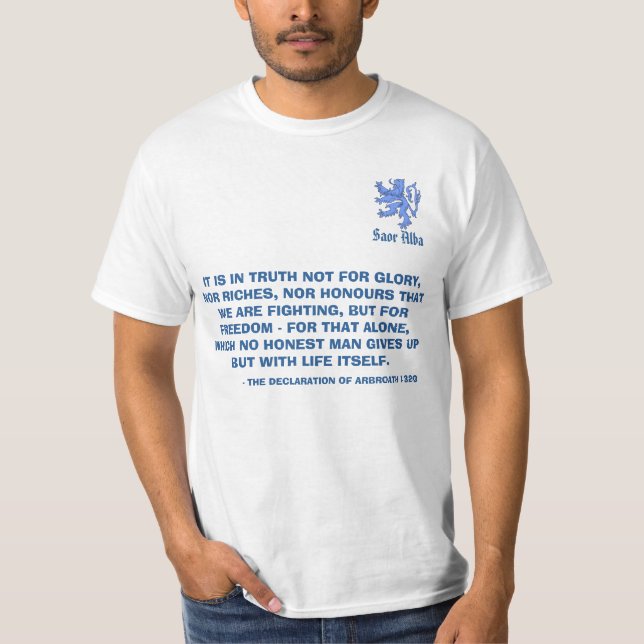 Scottish Independence Declaration of Arbroath Lion T-Shirt (Front)