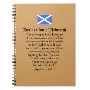Scottish Independence Declaration of Arbroath Text Spiral Notebook