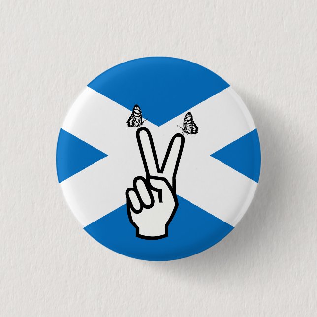 Scottish Independence Flag Peace Sign Button (Front)