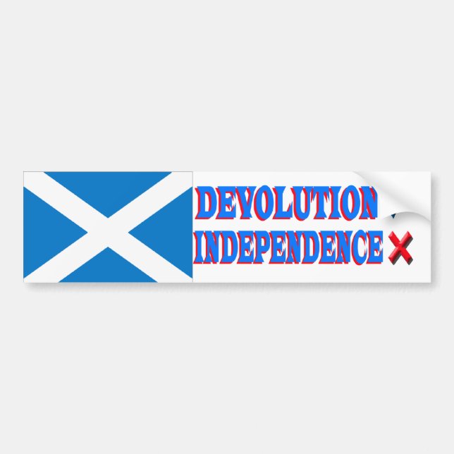 Scottish Independence NO Bumper Sticker (Front)