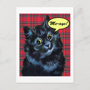 Scottish Independence Tartan Cat Lover Postcard