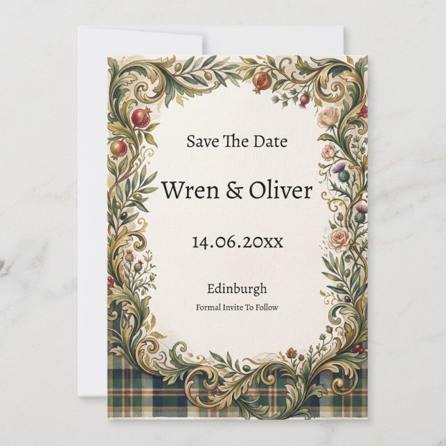Scottish Italian Heritage Save the Date Card (Front)